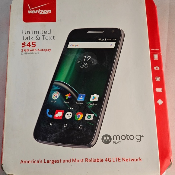 Motorola Moto G4 Play XT1609 5" Black 16GB Verizon Android Smartphone - Picture 1 of 4